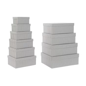 Set of Stackable Organising Boxes DKD Home Decor Grey...