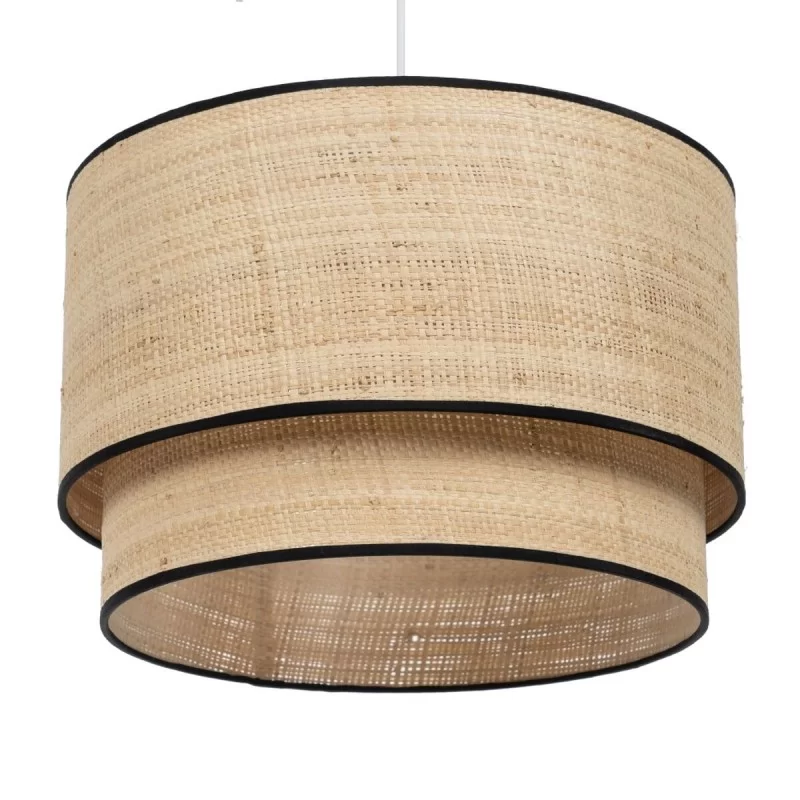 Ceiling Light Black Natural Raffia Iron Plastic...