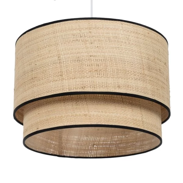 Ceiling Light Black Natural Raffia Iron Plastic 220-240 V 40 x 40 x 24 cm