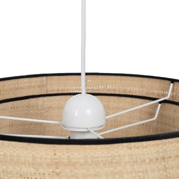 Ceiling Light Black Natural Raffia Iron Plastic 220-240 V 40 x 40 x 24 cm
