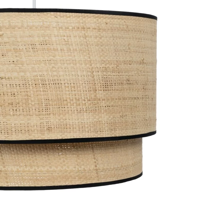 Ceiling Light Black Natural Raffia Iron Plastic...