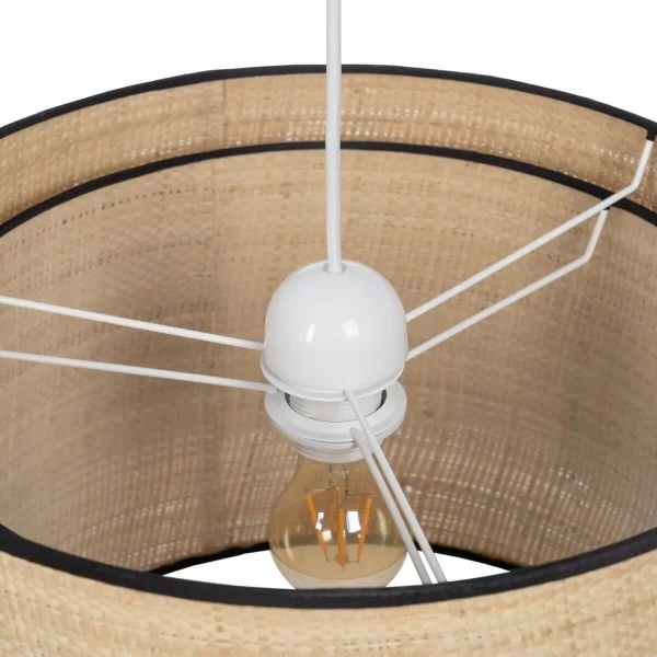 Ceiling Light Black Natural Raffia Iron Plastic 220-240 V 40 x 40 x 24 cm