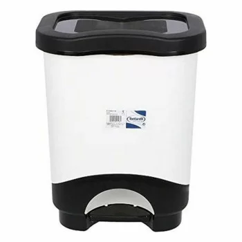 Waste bin with pedal Tontarelli Black White