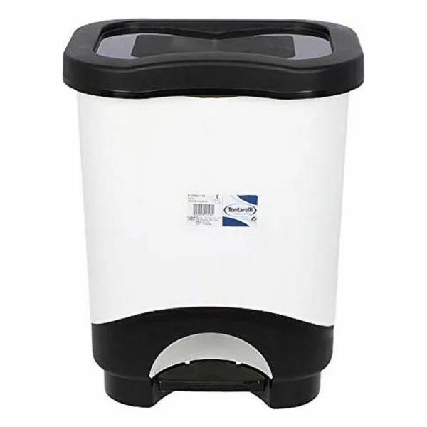 Waste bin with pedal Tontarelli Black White