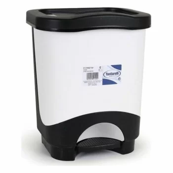 Waste bin with pedal Tontarelli Black White 2