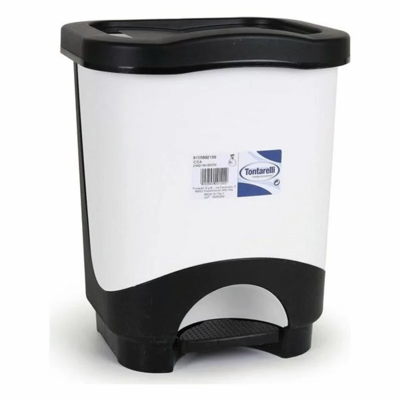Waste bin with pedal Tontarelli Black White