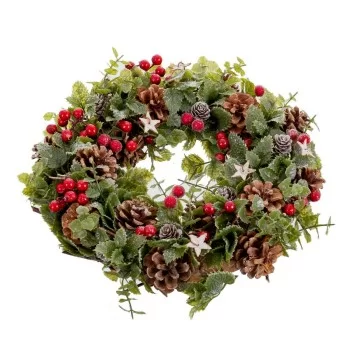 Advent wreathe Red Multicolour Plastic Foam Pineapples 35...