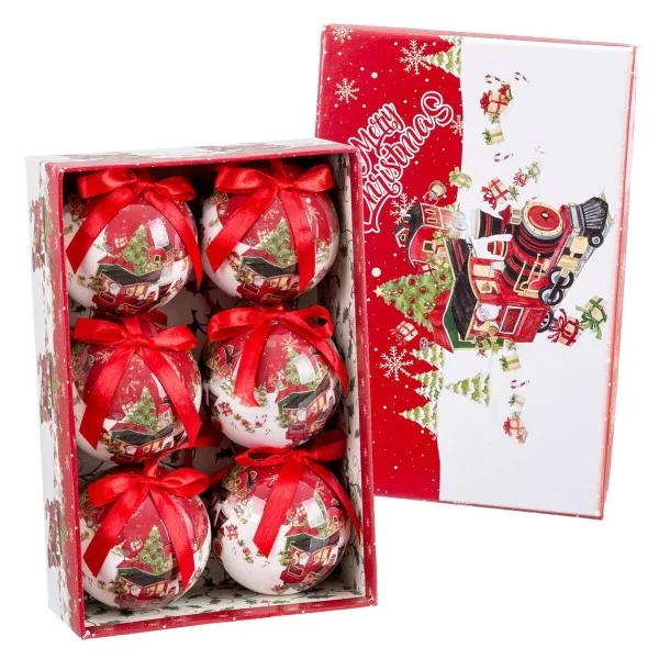 Christmas Baubles Multicolour Polyfoam Train 7,5 x 7,5 x 7,5 cm (6 Units)