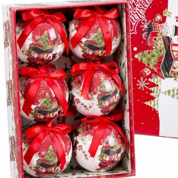 Christmas Baubles Multicolour Polyfoam Train 7,5 x 7,5 x 7,5 cm (6 Units)