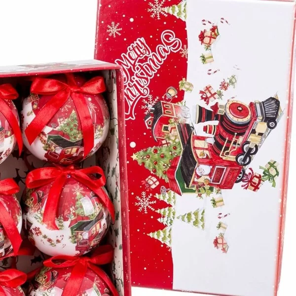 Christmas Baubles Multicolour Polyfoam Train 7,5 x 7,5 x 7,5 cm (6 Units)