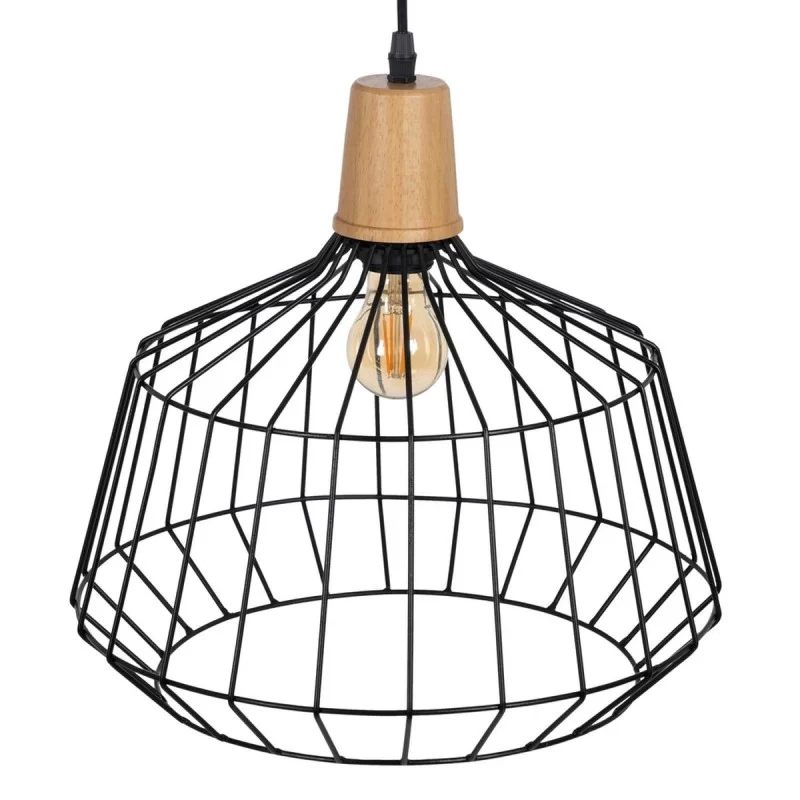 Ceiling Light Black Natural Wood Iron 220-240 V...