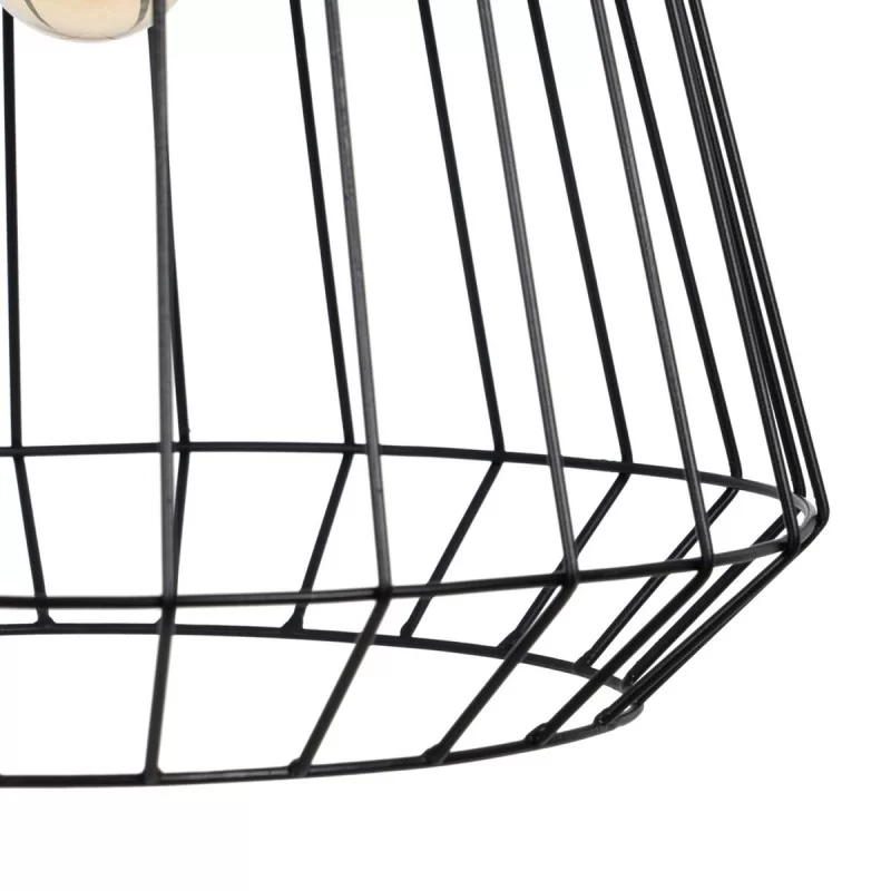 Ceiling Light Black Natural Wood Iron 220-240 V...