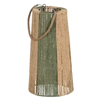 Lantern Candleholder Lantern Green Beige Metal Paper...