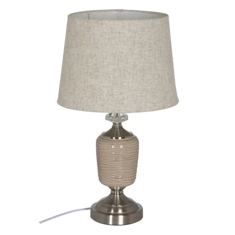 Desk lamp Beige Silver Metal Crystal 10 W 220 V 31,5 x 31,5 x 54 cm