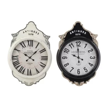 Wall Clock DKD Home Decor White Black Crystal Iron 61 x 6...