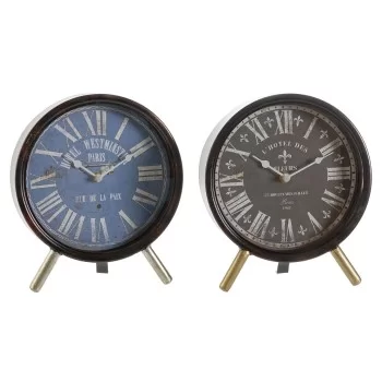 Table clock DKD Home Decor Blue Black Multicolour Metal...