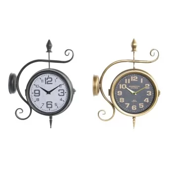 Wall Clock DKD Home Decor Station 29 x 10 x 39,5 cm Iron...