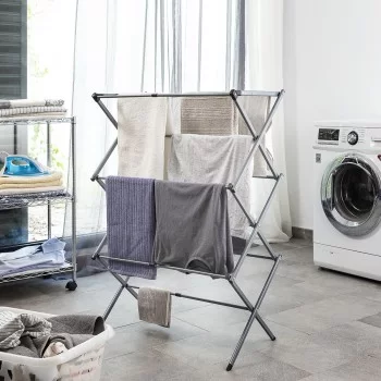 Folding and Extendable Metal Clothes Dryer with 3 Levels...