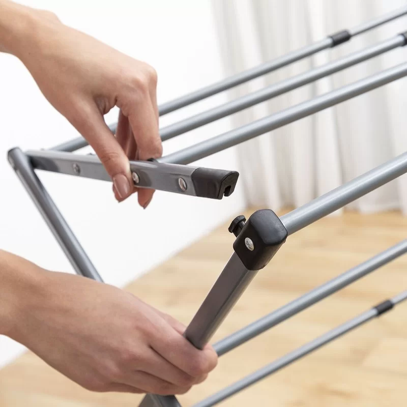 Folding and Extendable Metal Clothes Dryer with...