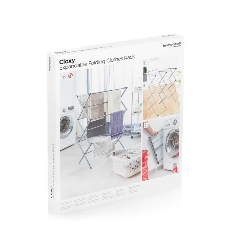 Folding and Extendable Metal Clothes Dryer with...