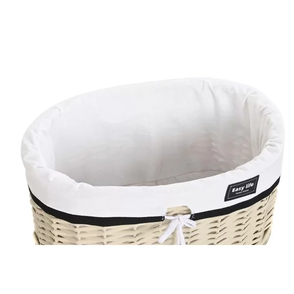 Set of Baskets DKD Home Decor 51 x 38 x 58 cm Beige Polyester White wicker