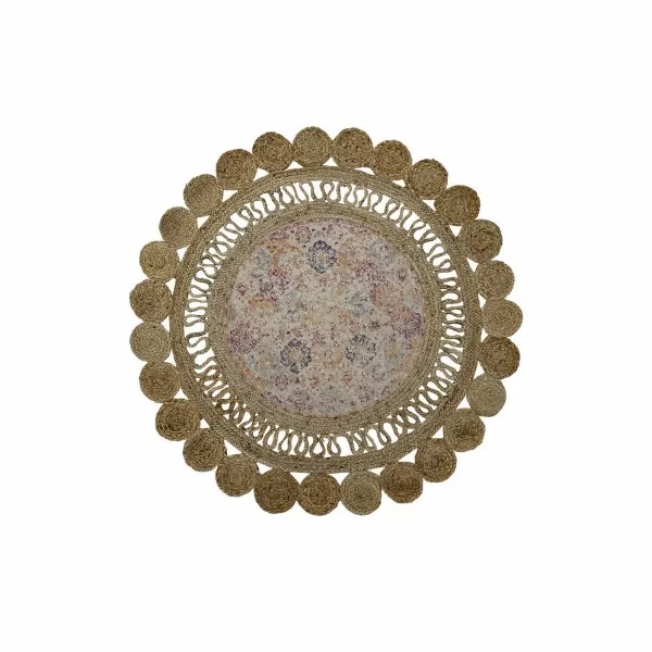 Carpet DKD Home Decor Chenille Jute Boho (120 x 120 x 0.5 cm)