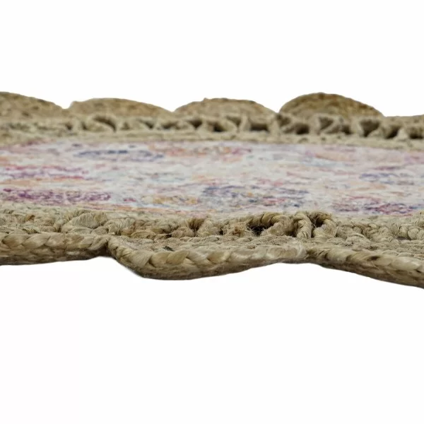Carpet DKD Home Decor Chenille Jute Boho (120 x 120 x 0.5 cm)