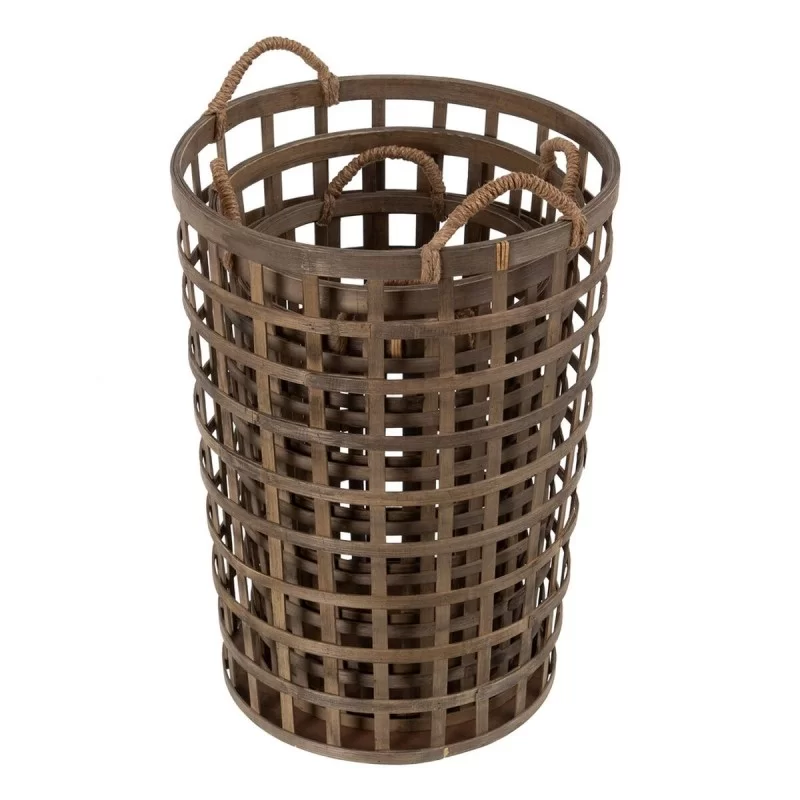 Set of Baskets 41 x 41 x 56 cm Natural Bamboo...