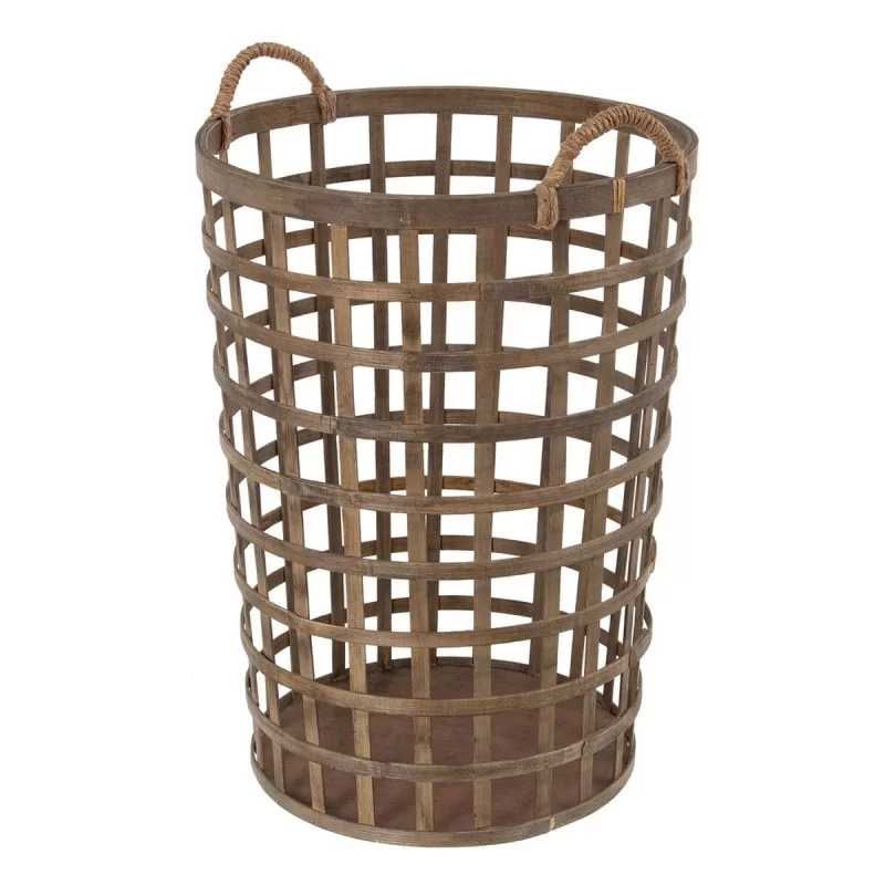 Set of Baskets 41 x 41 x 56 cm Natural Bamboo...