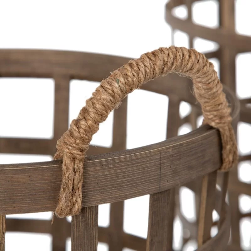Set of Baskets 41 x 41 x 56 cm Natural Bamboo...