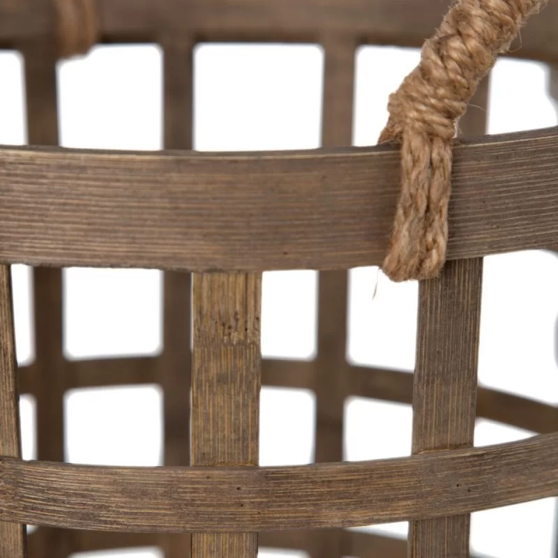 Set of Baskets 41 x 41 x 56 cm Natural Bamboo...