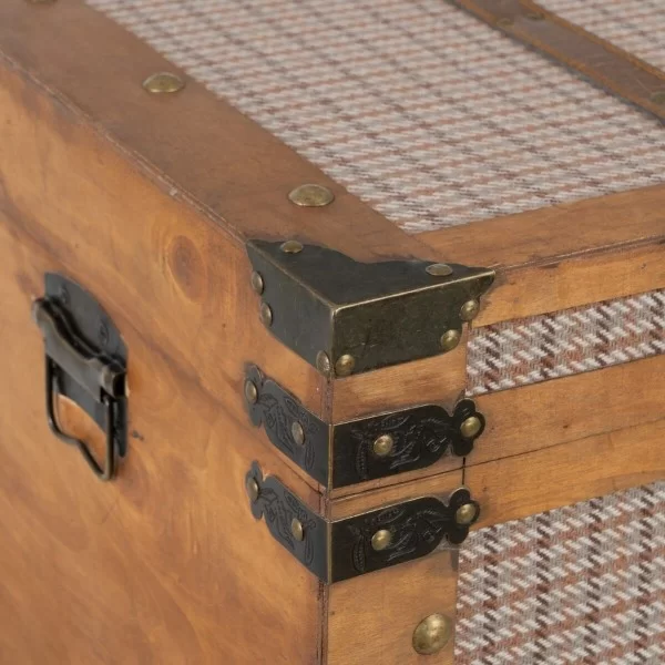 Set of Chests 90 x 47 x 45 cm Synthetic Fabric Wood Frames (3 Pieces)