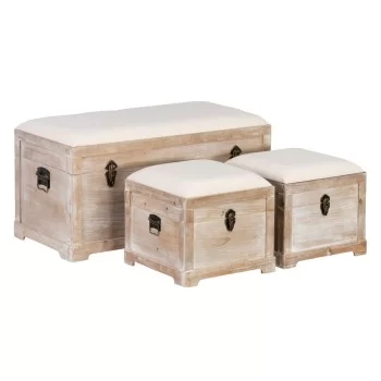 Set of Chests Synthetic Fabric 80 x 40 x 42 cm DMF (3...