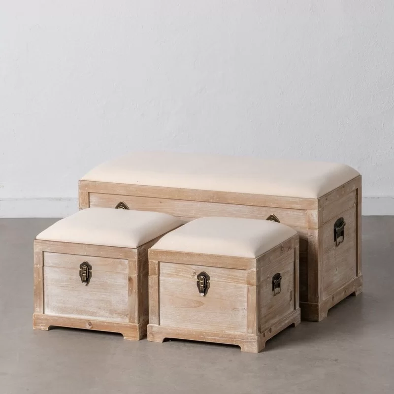 Set of Chests Synthetic Fabric 80 x 40 x 42 cm...