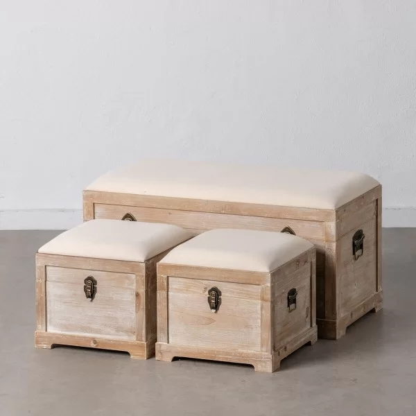 Set of Chests Synthetic Fabric 80 x 40 x 42 cm DMF (3 Pieces)