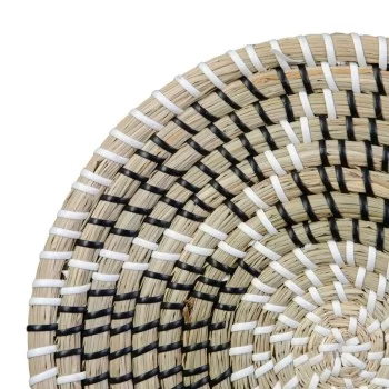 Wall Decoration 27 x 27 x 1 cm Natural Black Natural Fibre 2