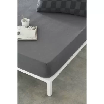 Fitted bottom sheet Naturals ELBA Dark grey 180 x 200 cm...