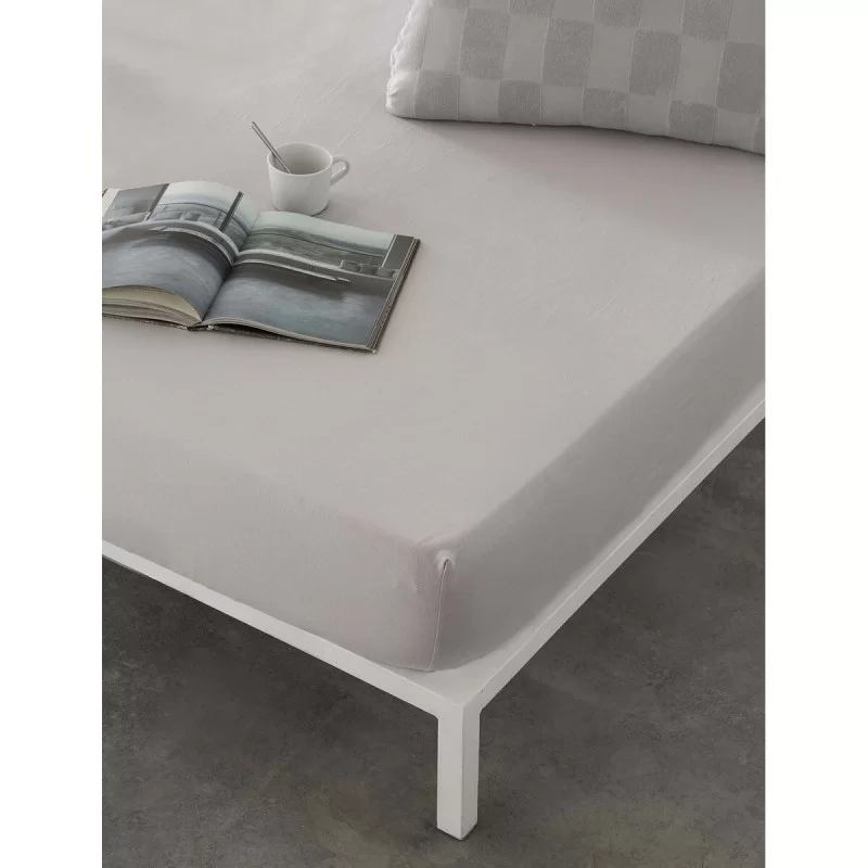 Fitted bottom sheet Naturals ELBA Light grey 90...