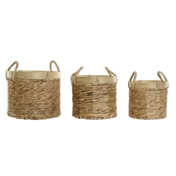 Basket set DKD Home Decor Bamboo Tropical Rushes (35 x 35...