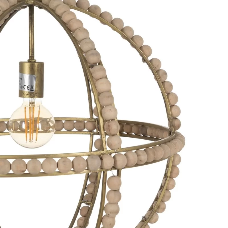 Ceiling Light Natural Metal oak wood 220-240 V...