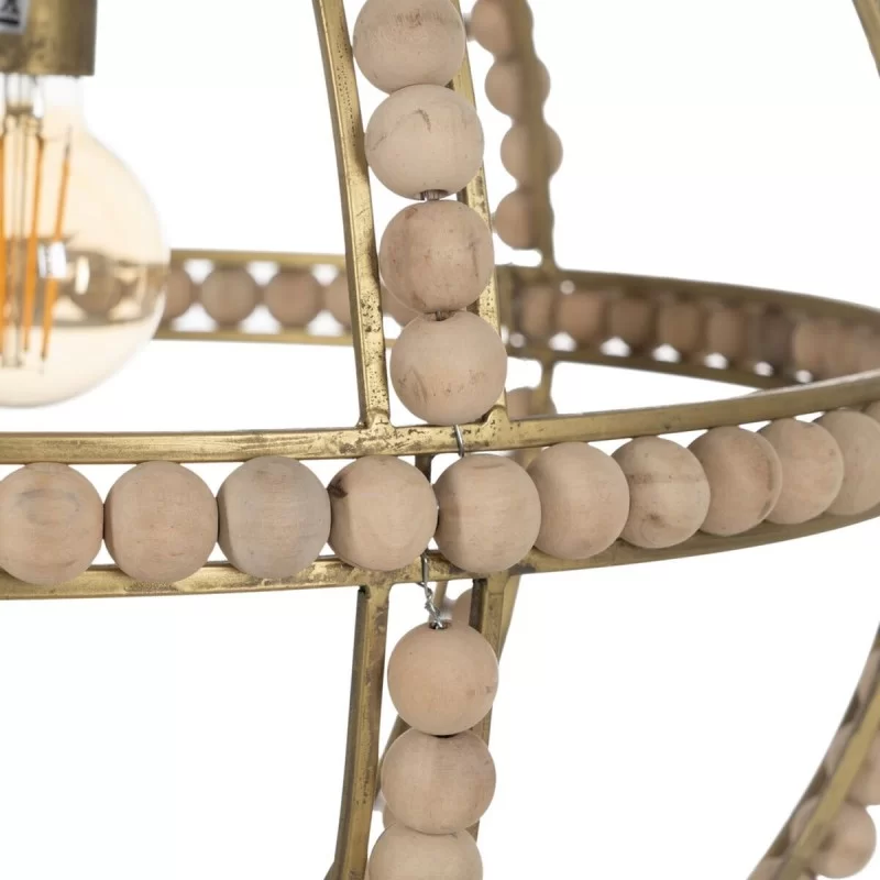 Ceiling Light Natural Metal oak wood 220-240 V...