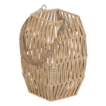 Lantern Candleholder Lantern Beige Metal Paper Crystal...