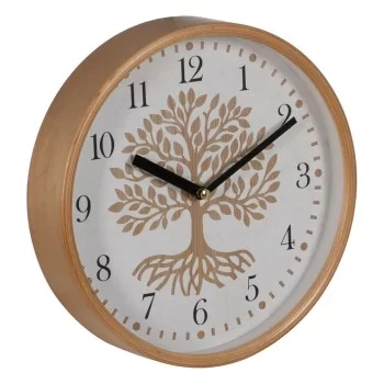 Wall Clock Tree White Natural Wood Crystal 22 x 22 x 4,5 cm 2