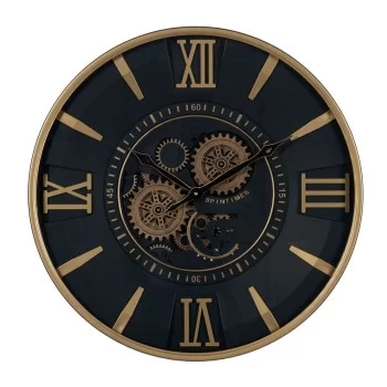 Wall Clock Black Golden Crystal Iron 59 x 8,5 x 59 cm (3...