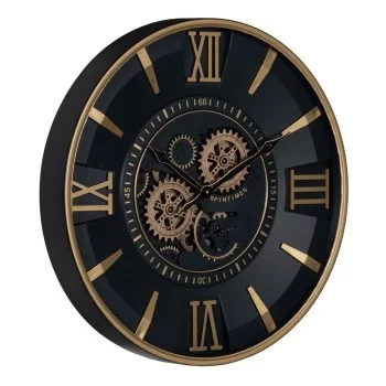 Wall Clock Black Golden Crystal Iron 59 x 8,5 x 59 cm (3... 2