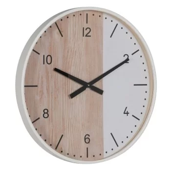 Wall Clock White Natural Wood 60 x 60 x 5,5 cm 2