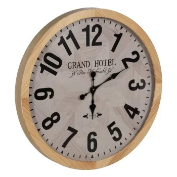 Wall Clock White Natural Wood Crystal 76 x 76 x 6 cm 2