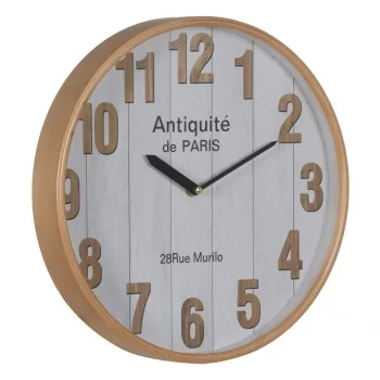 Wall Clock White Natural Wood Crystal 32 x 32 x 4,5 cm 2
