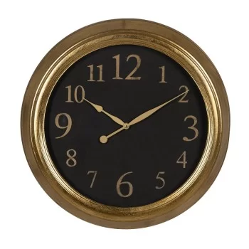 Wall Clock Black Golden PVC Crystal Iron MDF Wood 47 x...