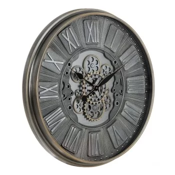Wall Clock Grey Crystal Iron 69,5 x 9 x 69,5 cm (3 Units) 2